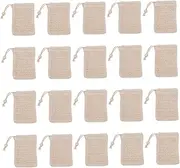 Healeved Face Cleaning Foaming Net Soap Pouch 20pcs Mesh Bag Drawstring Closure Soft Cotton Material Easy Hang for Bathroom