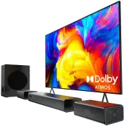Hiwill A41 Pro 320W Dolby Atmos Soundbar 4.1CH Soundbar bluetooth Surround Sound System 2 Side-Firing Tweeters 2 Front S