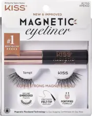 KISS Magnetic Eyeliner & Lash Kit, Tempt, 1 Pair of Synthetic False Eyelashes...