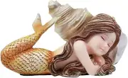 Ebros Mermaid Snail Shell Resting Under The Sea Baby Yellow Tail #91878 NEW
