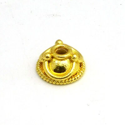 6 Pcs 12X6mm Bali Bead Cap 18k Gold Plated Jewelry Making Cap 263