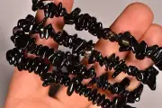 *BLACK OBSIDIAN* Chip Bead Bracelet Beads Elastic Self Control Protection