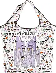 AKTAP Korean Bangtan Character Tote We Are Only Seven But Have You All Now Foldable Reusable Grocery Bags Bangtan Fans Gift