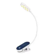 Rechargeable Book Light, 14 LEDs Eye Care Clip On Amber Reading White-Blue