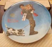 Norman Rockwell Wrapped Up in Christmas Plate Fine China By Edwin Knowles 1981