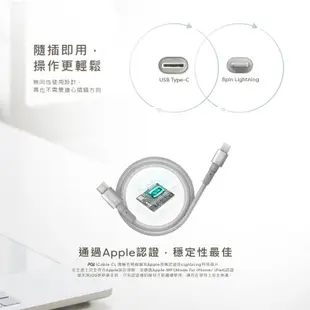 PQI 快充線 編織 MFI認證 PD USB-A Type-C to Lightning 充電線 傳輸線 PQI15