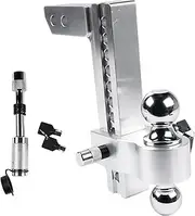 Adjustable Trailer Hitch For 2'' Receiver 10'' Drop Rise Tow Drop Hitch 12500LBS