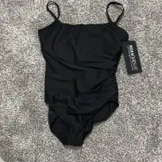 Miraclesuit Black Starr One Piece Bathing Suit Size 16