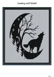 Howling wolf crochet blanket,50x60", written and graph pattern included