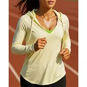 Women's Running Top Running Shirt with hood Long Sleeve Tee Tshirt Sun Protection Breathable Quick Dry Lightweight Tennis Golf Running Sportswear Activewear So