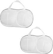 Mesh Laundry Bag Reusable Delicate Wash Bag,Travel Storage Organize Bag for Lingerie,Clothes,Jeans,Bath Towel,Sock (White 2Pcs)