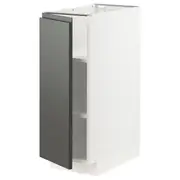 METOD base cabinet with shelves, white/Voxtorp dark grey, 30x60x80 cm