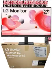 LG - 27" IPS 3-Side Borderless FHD 100Hz AMD 100Hz FreeSync Monitor W/ Bonus