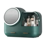 Green LED Vanity Makeup Box Organizer Partition Storage Touch Control Mirror AU