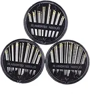 Hohopeti 3 Count Sewing Needles Set Metal Large Eye Hand Sewing Needles for Carpets Canvas Upholstery Coats Tents Mattresses Furs Leather