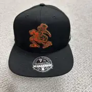 MITCHELL & NESS Miami Hurricanes Fitted Black Hat Size 7 1/2