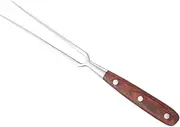 2-Piece Stainless Steel BBQ Fork Set Wooden Handle for Skewers Roasting
