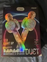 MVMT Led Light Up Wireless Karaoke Duet 2 Pack, Bluetooth Rose Gold New
