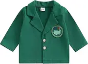 [GINEVSAL] Baby Boy Girl Jacket Toddler Golf Clothes Long Sleeve Lapel Button Down Tops Infant Spring Sport Coat 9M-3T, Green, 18-24 Months