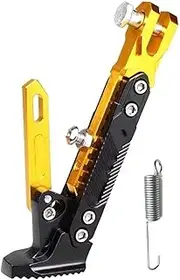 Stand Pad Motorbike Kickstand Kick Bicycle Adjustable Metal Foot Side Stand Supportor Parking Motorcycle Accessories Motorcycle Wheel Stand(Gold)