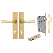 Copenhagen Lever Chamfered Backplate Passage Kit Brushed Brass