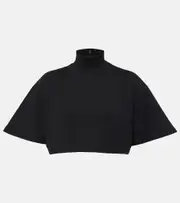 [Alaia] Alaïa Cotton jersey crop top AU 14 black