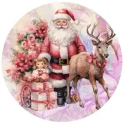 SANTA CLAUS CHRISTMAS Edible Cake Topper Rice Wafer Paper XMAS PARTY Reindeer