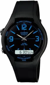 在飛比找Yahoo!奇摩拍賣優惠-CASIO WATCH 都會個性型男雙顯錶(型號：AW-90