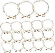 [HOODANCOS] Women Bracelets Chain Link Toggle Clasp Bracelets for Daily Wear Elegant and Portable Fashion Jewelry for Parties Beach and Concerts