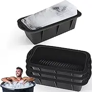 AIERSA Large Ice Block Mold for Ice Bath Tub, 4Pcs Extra Large Ice Cube Mold for Cold Plunge Tub,Silicone Big Ice Tray for Ice Bath Accessories,9.4lbs Ice Cubes for Cold Plunge Chiller