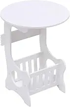 AIMALL Sleek European-Style Mini Round Table, Simple Creative Design for Small Apartments, Versatile Bedside or Coffee Table Use, Easy Assembly, White Finish