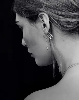 Eyland Aoki 個性別針白金墜飾耳環