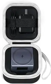 Roseliya Case Compatible with Anker 3-in-1 Cube MagSafe Charger 15W Max Fast Charging Stand, Power Station Storage Holder for USB-C Cable (Box Only) Black