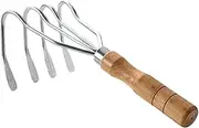 Hand Rake Claw - Wooden Handle Clam Digging Tools | 4 Teeth Hand Clam Digging Rake for Yard Farm Landscaping Lake Pond Rock Shell Clamming Treasure Camping