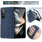 Phone Case For Samsung Galaxy Z Fold6 Fold5 Fold4 3 Shockproof Wrist Strap Cover