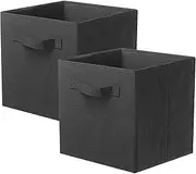 [PowerKing] Storage Bins, Foldable Fabric Storage Cubes And Cloth Storage Organizer Drawer For Closet And Toys Storage,2 Pack，Black
