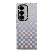 Galaxy Z Fold6 Clear Case Checkered Butterflies
