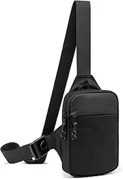 [higouta] Mini Sling Bag for Men and Women, Small Crossbody Bag Trendy, Casual Waterproof Phone Chest Bag for Travel, Black, Small, Sling Backpacks, Black, S