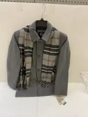 Dockers Men's Wool Blend Jacket Button-up/zip-up W/ Scarf Grey Sz M (MSRP $200)