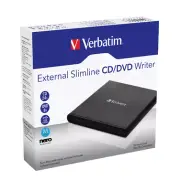 Verbatim External Slimline CD and DVD Reader Writer Burner Player Ultra Portable