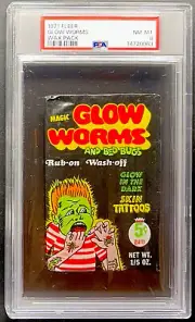 (POP 7) 1971 Fleer Magic Glow Worms & Bed Bugs PSA 8 Tattoo Non Sports Wax Pack