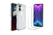 iCoverLover For iPhone 16 Case + 2X Glass Screen Protectors Clear