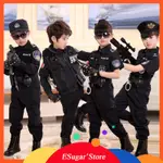 兒童警察服裝兒童男孩女孩警察角色扮演服裝套裝格鬥表演制服