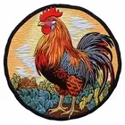 Rooster Patch Iron-on Applique Clothing Wild Animal Badge Bird Feather Chicken