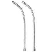 18" Microphone Gooseneck 5/8-27 Thread Flexible Tube Extension, Silver Tone,2Pcs