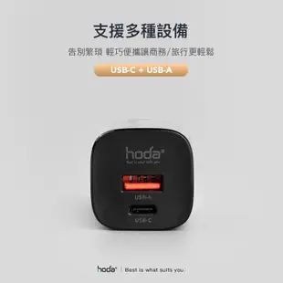 【hoda】33W GaN氮化鎵智慧雙孔電源供應器 台灣品牌 公司正版 快充 充電線