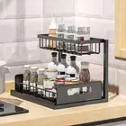 Kitchen Cabinet Rack Space-saving Keep Neat under Sink Pull-out Drawer Design
