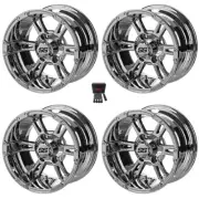 LSI Raptor 12" Golf Cart Wheels/Rims Mirror E-Z-GO & Club Car