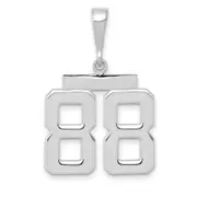14k White Goldw Medium Polished Number 88 Charm