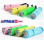 Portable 9 LED Nail Dryer Curing Lamp Flashlight Torch UV Gel Polish & Key Ring